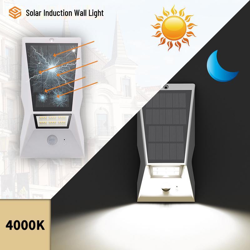 Smart Waterproof Solar Wall Lamp with Large Photovoltaic Panel for Garden, Terrace, and Garage