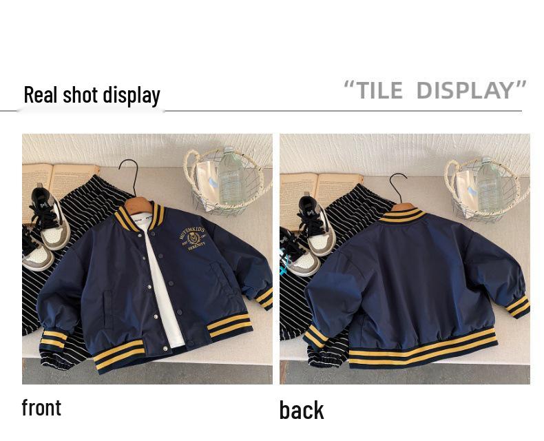 Kids' Korean Style Baseball Jacket - 2025 Autumn Fashion Versatile College Style