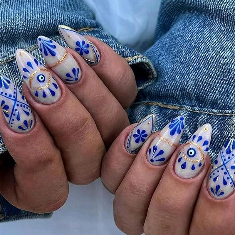 24 Pcs Halloween Press On Nails Short CEWEWP Square Cartoon Fake Nails Mummy Patch Press Ons Nail Tips Orange French Glue On Nails with Terror