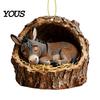 Fireplace Decorative Pieces Forest Animal Ornament, 2D Flat Woodland Acrylic Christmas Unique Gift for Friends Hanging Decoration Tree, Holiday