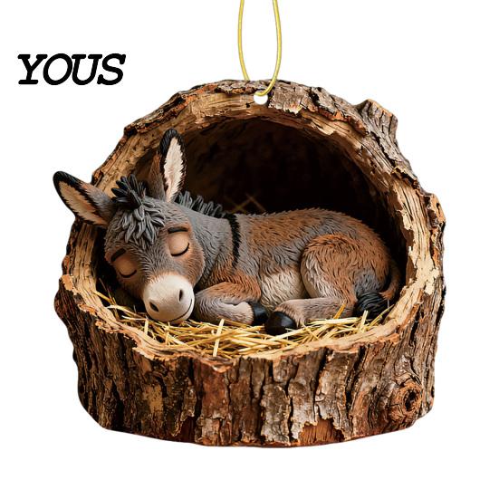 Fireplace Decorative Pieces Forest Animal Ornament, 2D Flat Woodland Acrylic Christmas Unique Gift for Friends Hanging Decoration Tree, Holiday