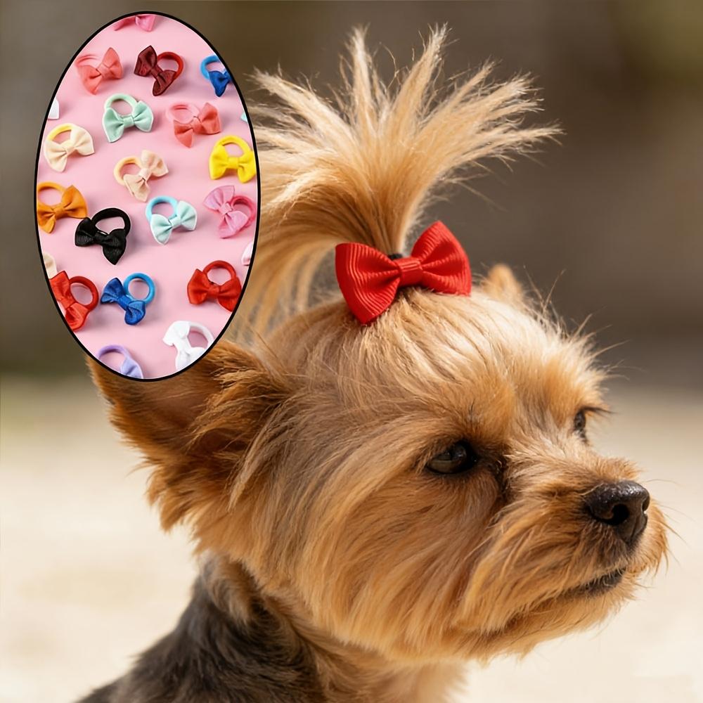 48Pcs Cute Bow Pet Headbands Random Color, Soft Multi-Color Combination Pet Accessories Suitable for Cats and Dogs