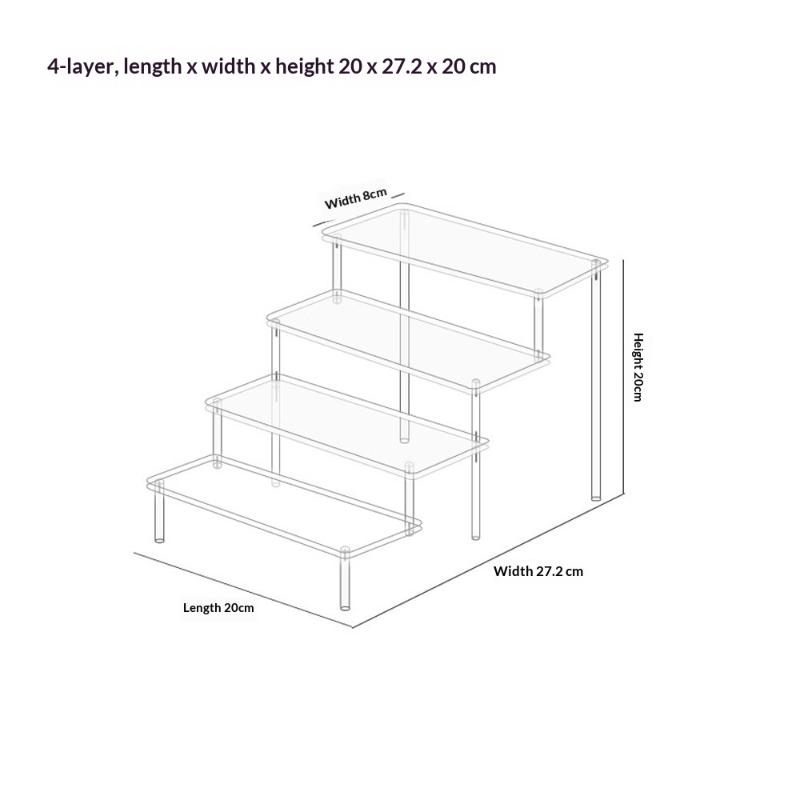 1 Ensemble d'Étagères de Rangement Boîtes Aveugles Trapézoïdales 20 cm 1-4 Couches Présentoir Acrylique Pour Cupcake Parfum Poupée Présentoir Durable