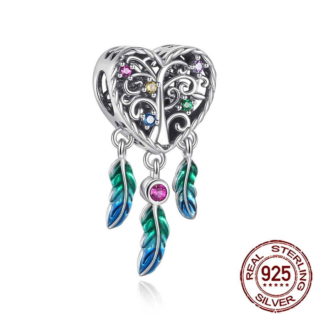 New Charms Copper Dream Catcher Cross Clover Angle Wing Heart Beads Fit Origina Bracelet Necklace Diy Jewelry