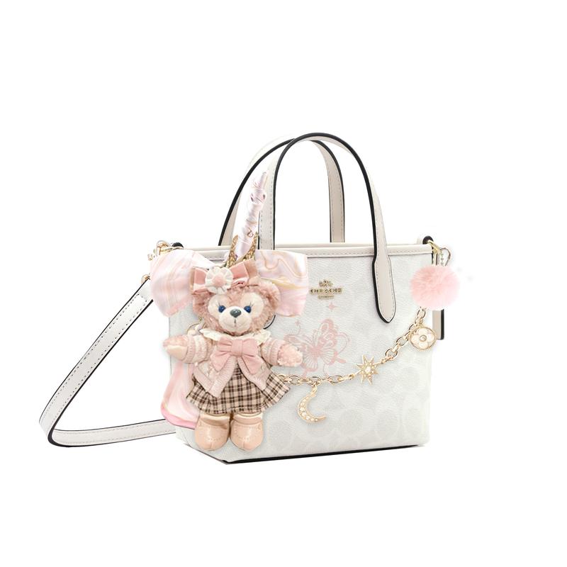 COACH handbag [Customized bag] City 15 detachable shoulder strap Tote bag Tote bag shopping coated Butterfly Shirley Rose Basic Pack (bag + dust bag)