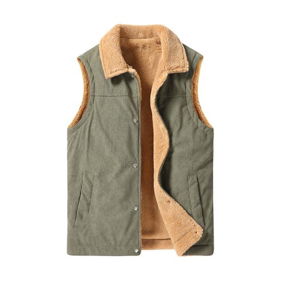 

Мужской зимний жилет с бархатной подкладкой, вельветовый жилет, пальто с лацканами, без рукавов, однобортный утолщенный жилет с карманами M