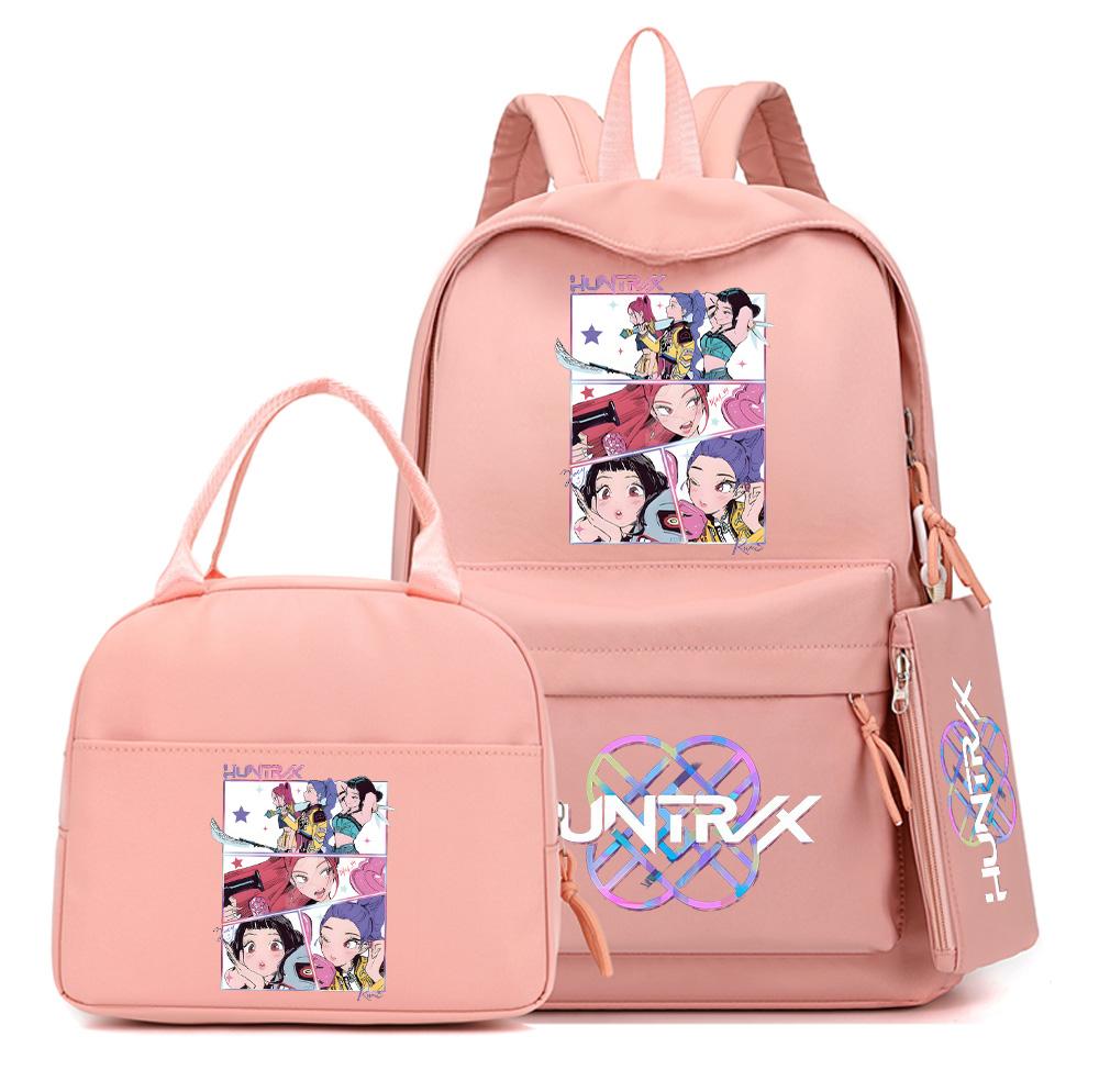 3 Stück/Set Süßer Anime K-Pop Bedruckter Rucksack mit Handtasche Federmäppchen für Teenager Schüler Junge Mädchen Schultasche Bücherrucksack Große Kapazität Reisetasche