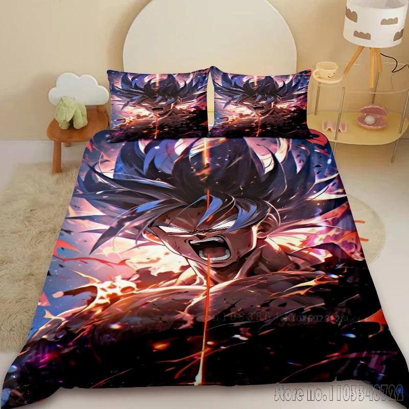 Anime Popular Dragon Ball Goku Child Bedding Set Baby Duvet Cover Sets Bedclothes Twin Single King Kids Adult Gift