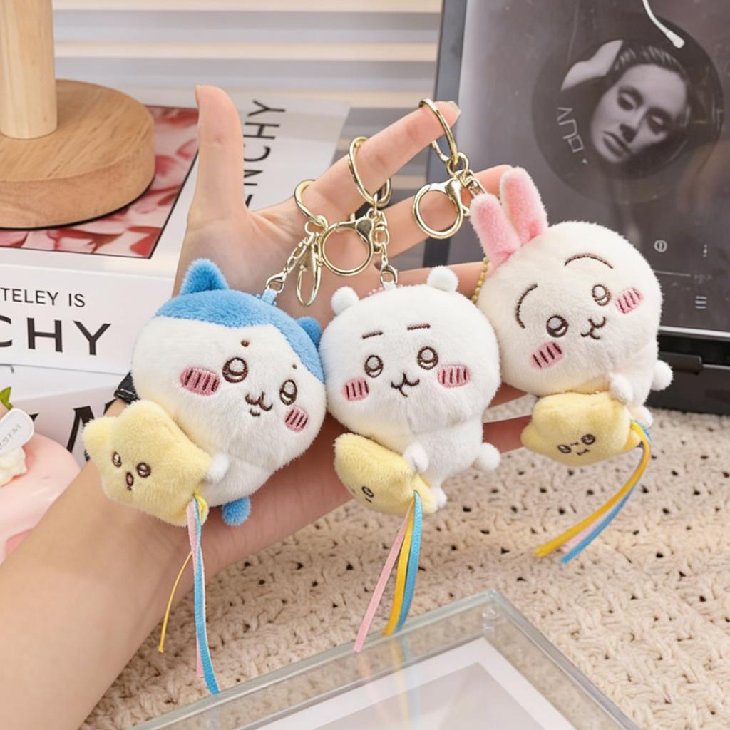 Japanese Chiikawa Hachiware Usagi Plush Pendant Cute Cartoon Hanging Doll Keychain Toy
