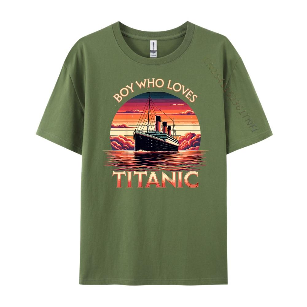 Kids Who Loves The Titanic XS Graphic T Shirts Youth T Shirt Men Vintage