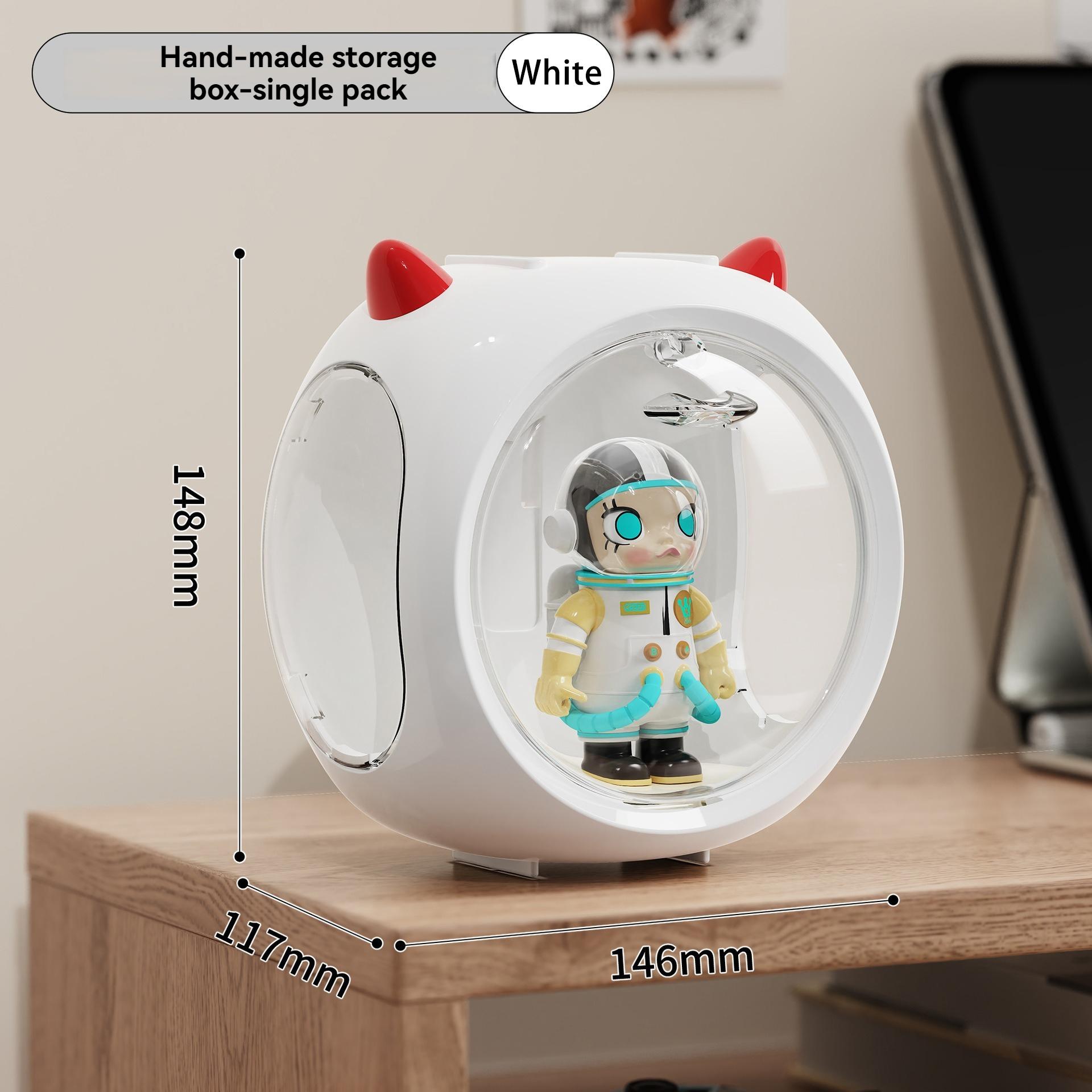 

Transparent Acrylic Storage Box Single Doll Display Cabinet Dustproof Figure Decoration Blind Box Organizer белый
