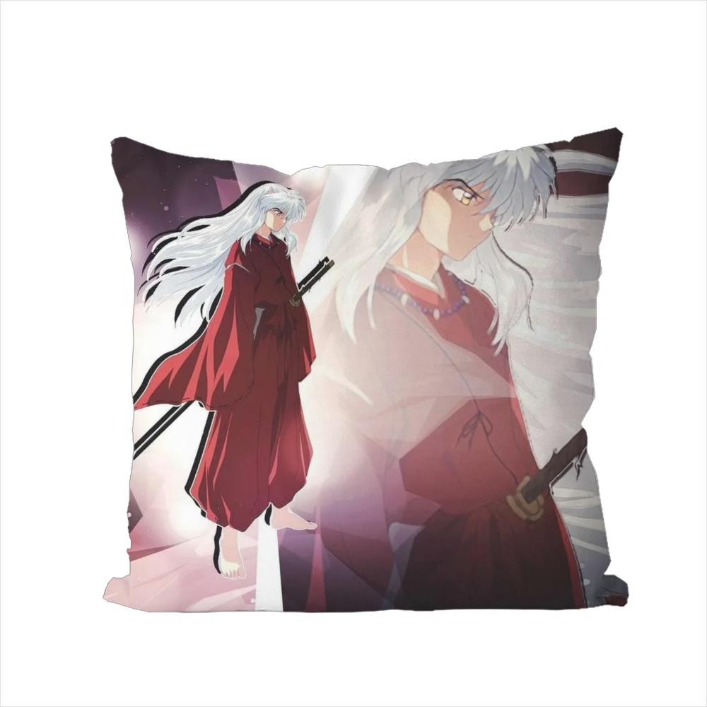 Inuyasha Pillow Case For Car Sofa Decorative Home Doublesided Print Plush Square Throw Pillow Cushion Cover