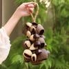 Carillon éolien Coquillage Fait main Hochet Suspendu Cloche de Coco Secoueur Gousse de Graine Naturelle Instrument de Musique Décoration Intérieure Yoga Méditation