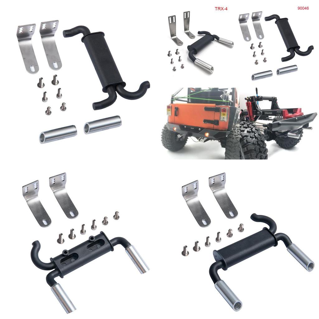 Durable Stainless Steel Exhaust Pipe For 1/10 Scale Rc Crawler Trx-4 Ax90046 Truck