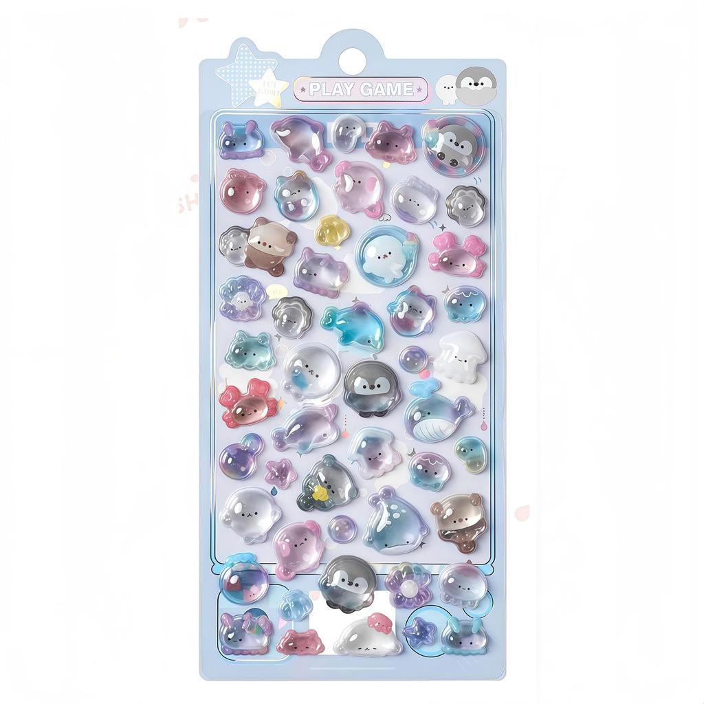 Popular 3D Animal Cartoon Crystal Stickers for Kids' Phone Cases
