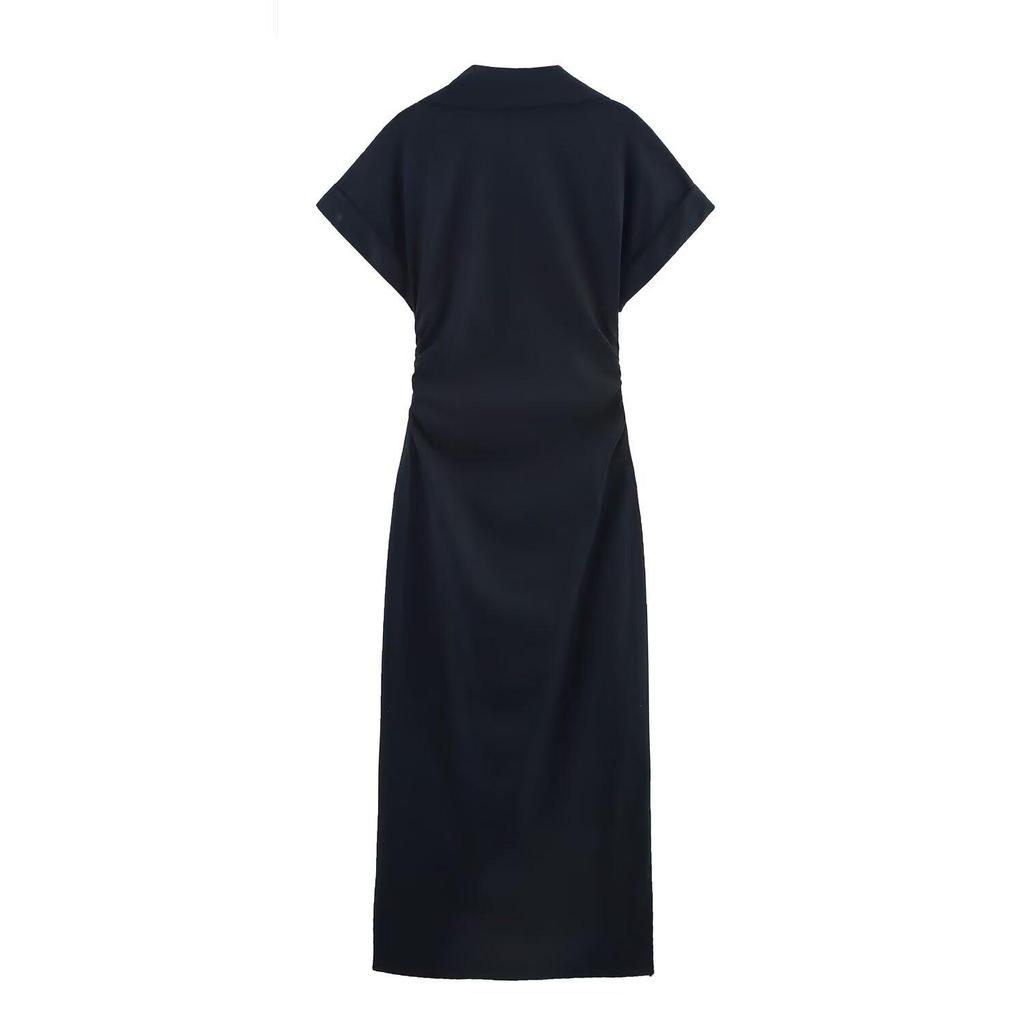 2025 Spring Women's European-American Style Linen Midi Dress