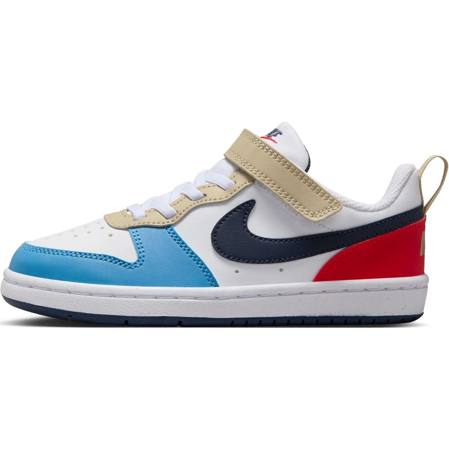 Nike Court Borough Low Recraft TD White Thunder Blue Light Crimson DV5458-124 23.5