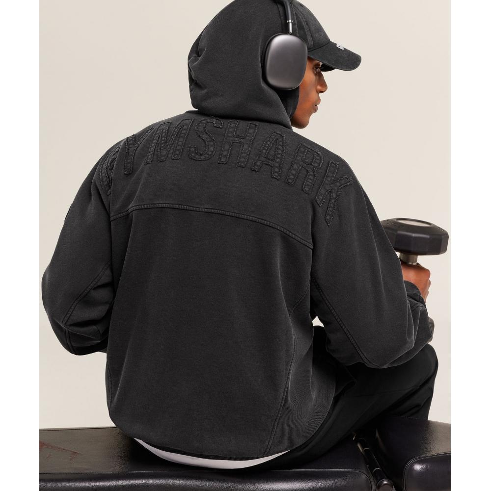 Gymshark Power Washed Hoodie Gs Black A2c9l Bb2j