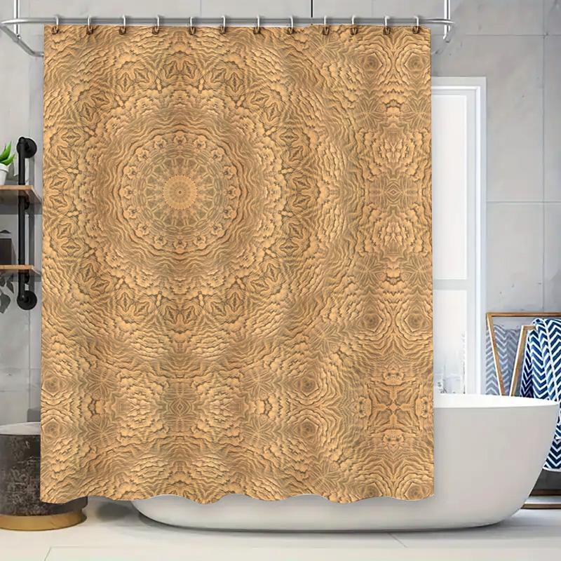 

Vibrant Mandala Shower Curtain For Bathroom Decor Waterproof Fabric With Hook Rings, Available In Multiple Sizes (Beige). This P W60H190(CM)-1 Pcs