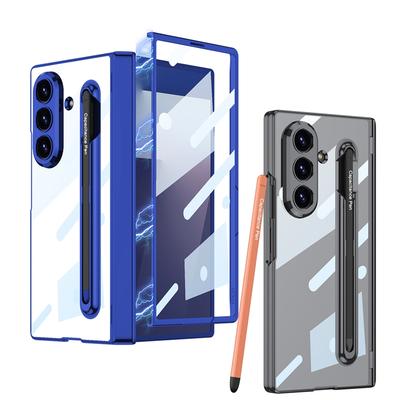 GKK Hard PC Clear Transparent Mobile Phone Case with Pen Slots Protective Back Cover Case for Samsung Galaxy Z Fold 7 Cases