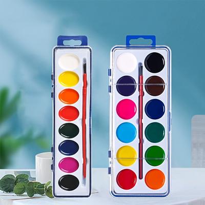 6pcs 12 Colors Watercolor Paint Set Bulk,  Watercolor Paint Set with Paint Brushes , Washable Paint for Classroom, Parties, Art Activities