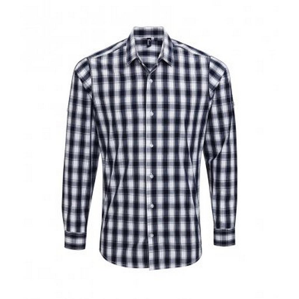 Premier Mens Mulligan Check Long Sleeve Shirt