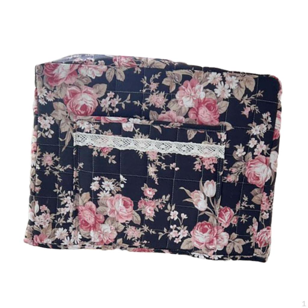 Cover for Sewing Machine, Elegant Tool Storage Bag with Floral Print And Pocket.