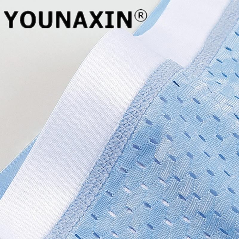 Large Size Mesh Ice Silk Men's Underwear Breathable Graphene Antibacterial Mesh Boxer Briefs Large Size Youth Shorts L XL 2XL 3XL 4XL 5XL