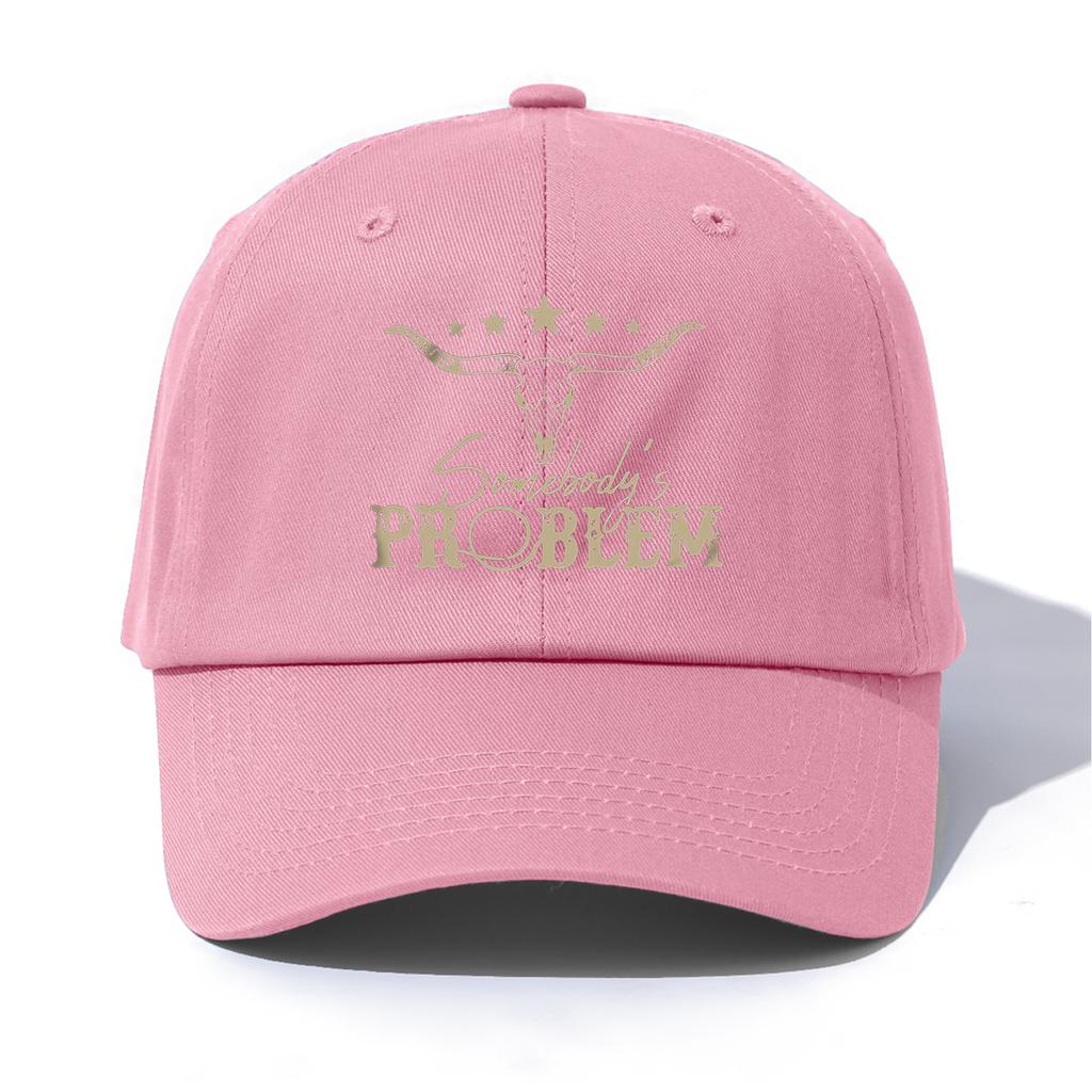 Pc SOMEBODYS PROBLEM Print Baseball Cap for Adults Minimalist Retro Style Casual Soft Adjustable Dad Hat Perfect As Gift