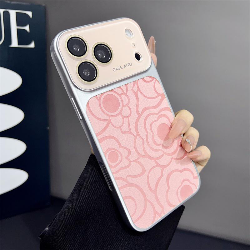 Elegant Camellia Full Coverage Phone Case for iPhone 14/15/16/17 Pro Max