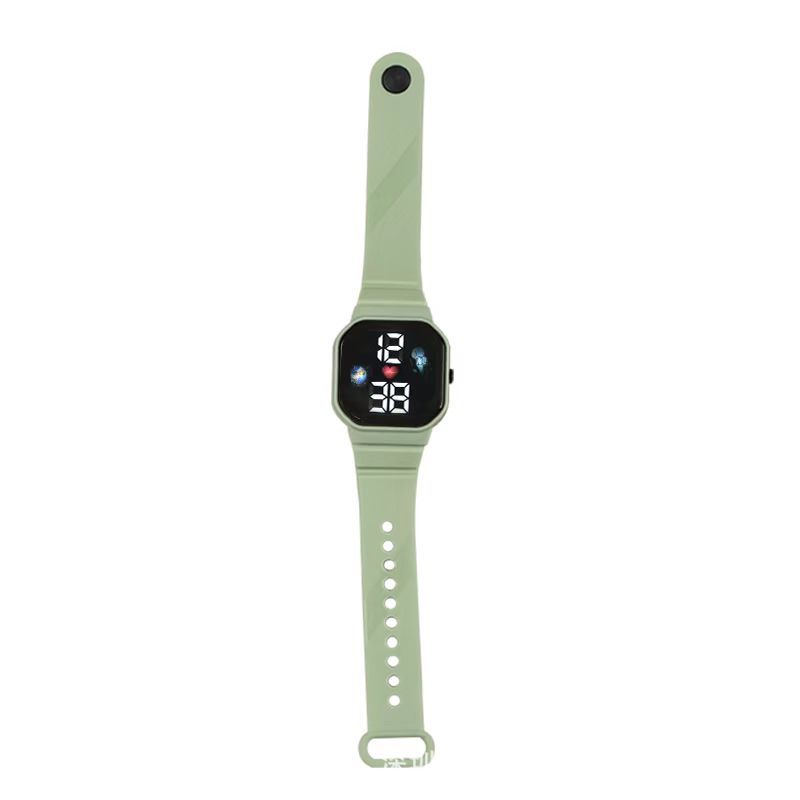 Electronic Watch Hollow Week Digital Sports Student LED Electronic Watch Couple Hollow Color Screen Watch Week Square Electronic Watch