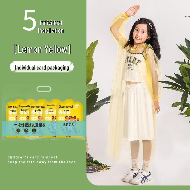 Children's Waterproof Disposable Raincoat - Portable One-Piece Cape for Hiking, Rafting, Camping, and School.