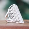 [World Accessories Carmelo] Flower of Life, Divine Geometry, Flower of Life, Sterling Silver 925 Ring (11)