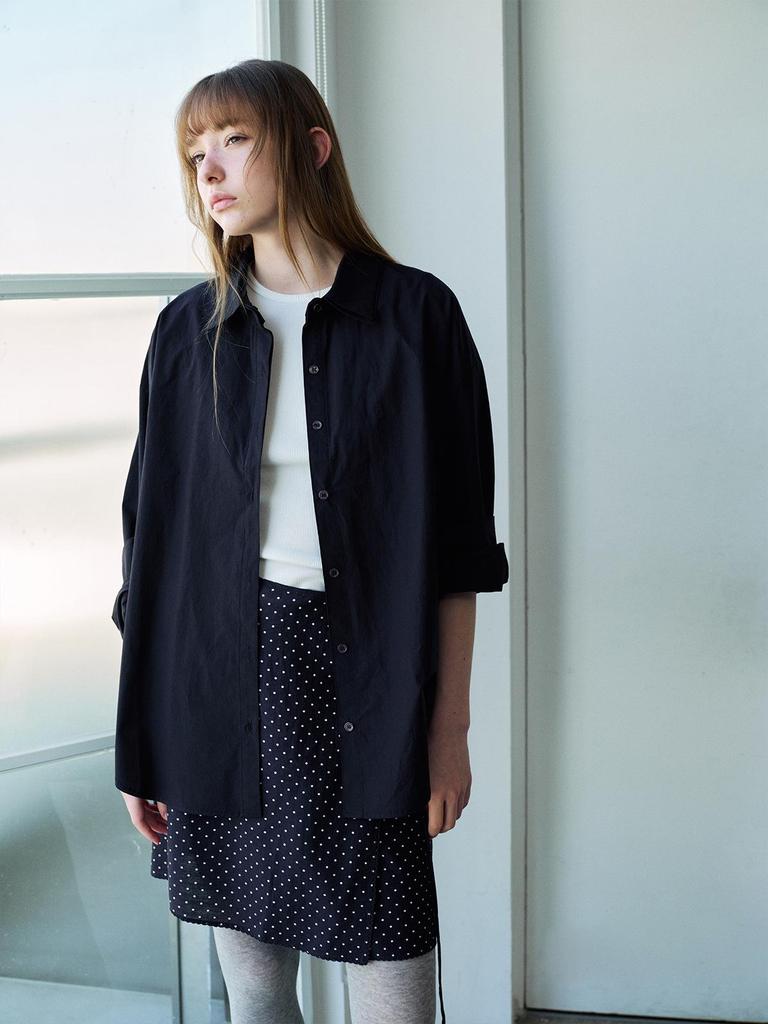 Spring Casual High-Waisted Tencel Polka Dot Wrap Skirt