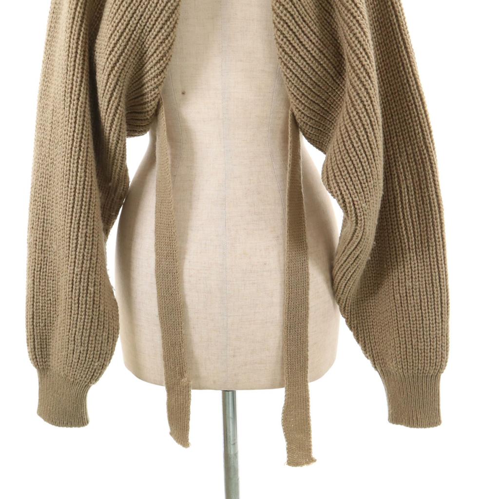TAN Made In Japan Wool Blend Long Sleeve Knit Bolero F Beige Women Used