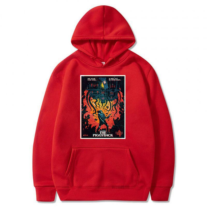 Худи с принтом Stranger Things4 с флисовой подкладкой 6621 XL красный 1490₽