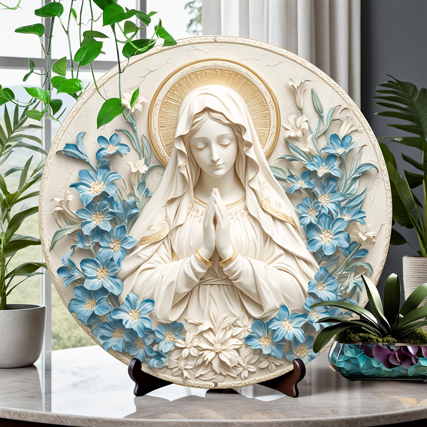 

Круглая деревянная вывеска «Мария из Назарета», устойчивая к царапинам, легко подвешивается для декора дома и двери, простой и стильный декор для туалетной двери, туалет унисекс Wood