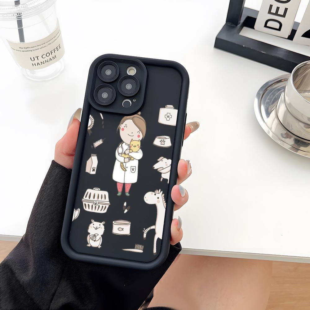 Cartoon Cute Profession Teacher Phone Case Soft Silicone For IPhone 17 16 15 14 13 12 Mini 11 Pro Max Plus Camera Lens Protectio