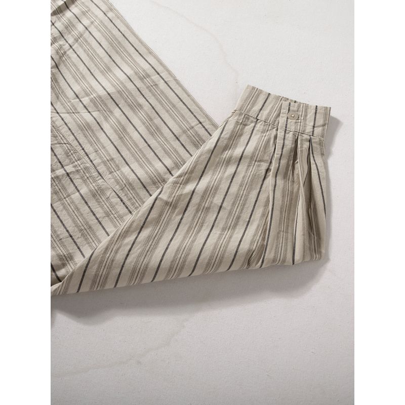 Japan Fashion Retro Stripe Shirts Men's Long Sleeve Loose Wide Fashion Shirt Washed Pure Cotton All-Matching Spring and Autumn Outerwear