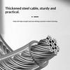 Motorcycle Bicycle Anti-Theft Chain 4-Digit Password Combination Helmet Lock Safety Portable Cable Lock Durable Wire Rope