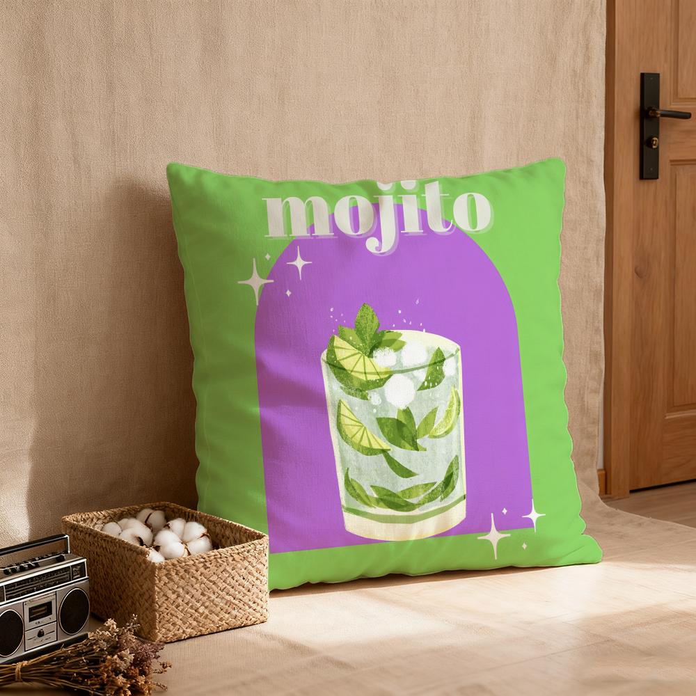 Pillow Case Luxurious Home Office, Sofa Decorative Multi Sized Car Seat Cushions, Pillowcases Mojito Cocktail Art