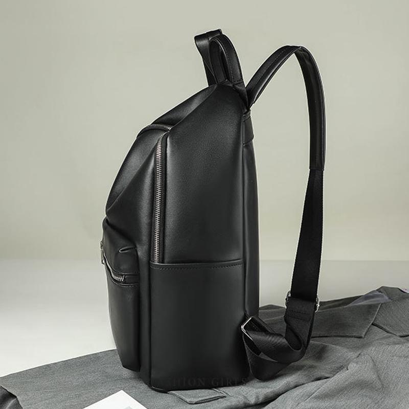 Women's backpack new PU soft leather large capacity black backpack fashi trend student class backpack versatile travel ba