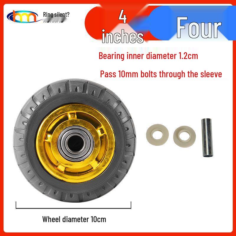 Schwerlast-Gummi-Lenkrollen mit Bremse - Doppelt gelagert, Größen 3/4/5 Zoll