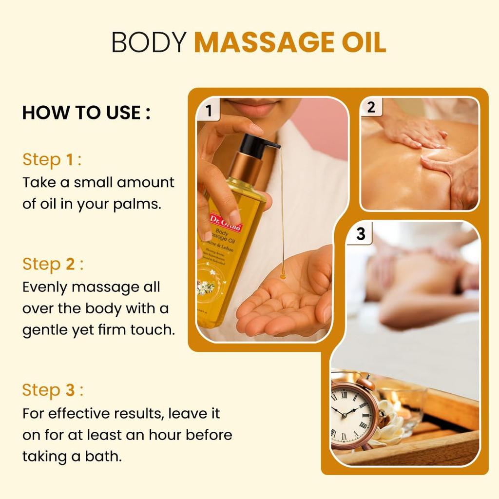 Dr.Ortho Jasmine & Loban Body Massage Oil 250ml Relaxing Aromatherapy Muscle Relief Oil