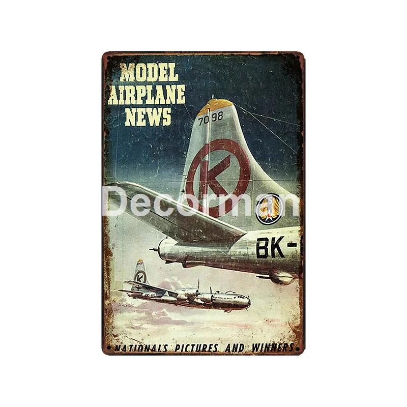 [ DecorMan ] Fighter US ARMY TroopsMetal Signs Airplane Decor LT-1988