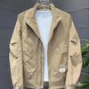 Herbst Herren Casual Sportlich Atmungsaktiv Outdoor Einfarbig Stehkragen Reguläre Jacke Lockere Passform Anderes Material