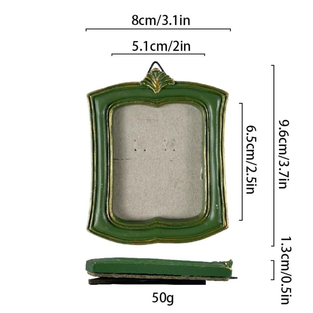 Green Picture Frame Ornaments Resin Photo Display Holders Baroco Style Photo Frame Living Room