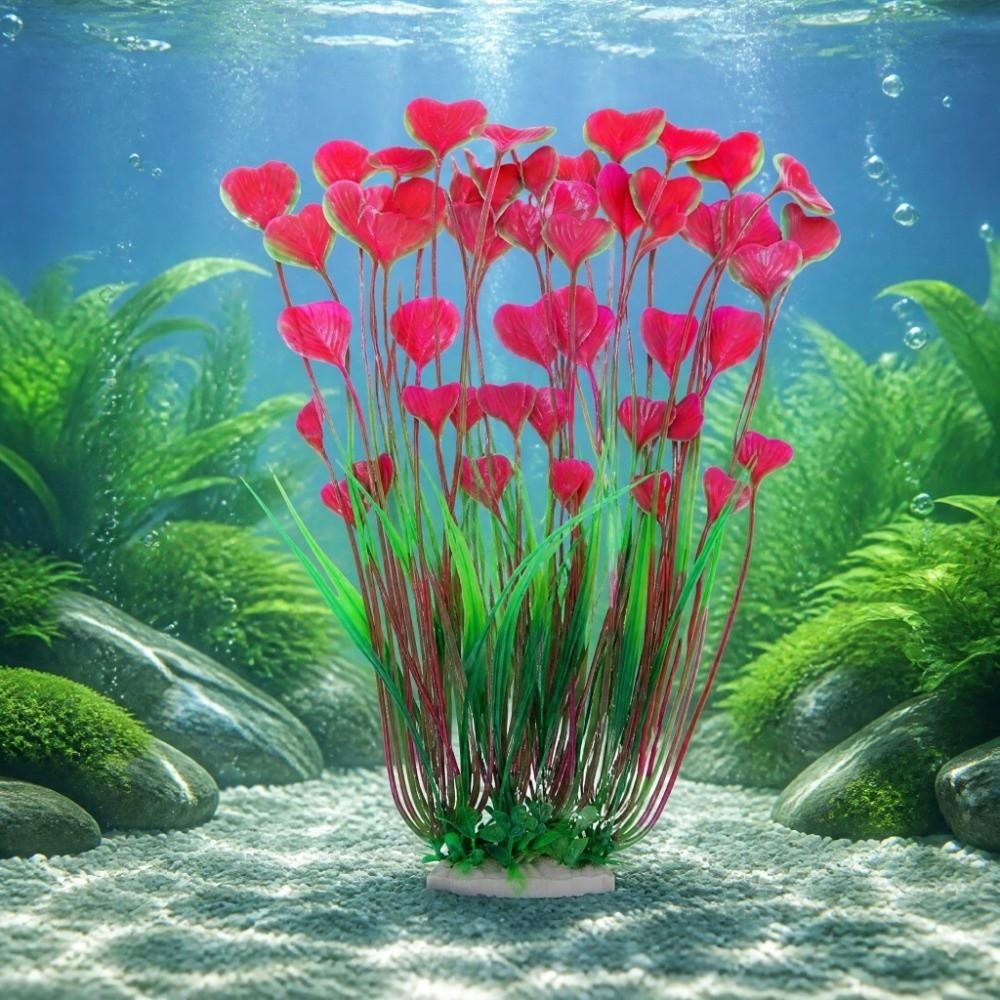 2Pcs Pink Artificial Water Plant 15.7in Artificial Coral Plant Fish Tank Ornament  Underwater Garden