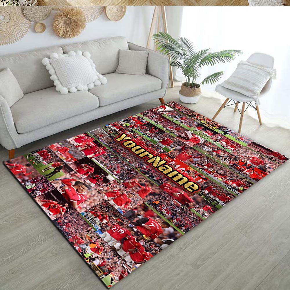 Manchester Personalized Text Carpet Design for Bedrooms Outdoor Game Room Kitchen Antislip Carpet Decorate Offices Best for Christmas