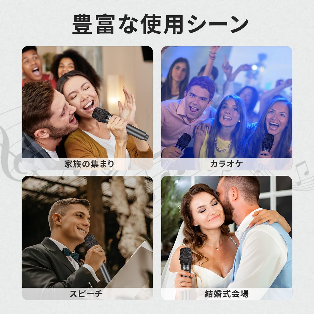 TALOMEN Wireless Karaoke Moving Coil Microphone with 50M 10 Hours of Wireless Microphone Kit for Home and Parties K60-1 Microphone, Microphone, 6.35mm